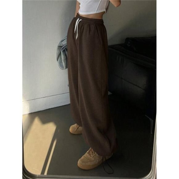 Solid Color Drawstring Waist Sweatpants - Picture 2 of 6